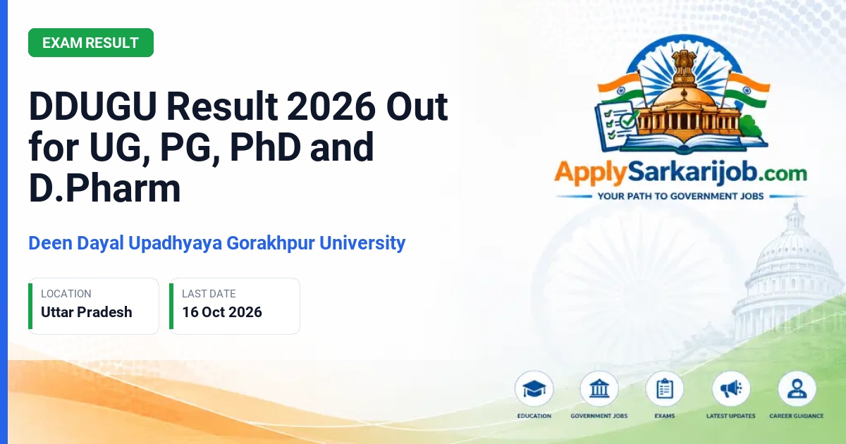 Deen Dayal Upadhyaya Gorakhpur University - Result Official Notification Poster & Schedule