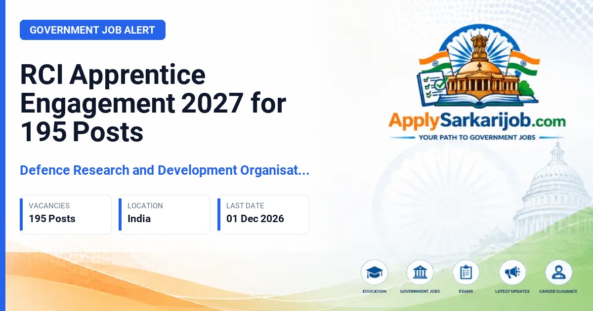 Defence Research and Development Organisation (DRDO) - Apprentice Official Notification Poster & Schedule