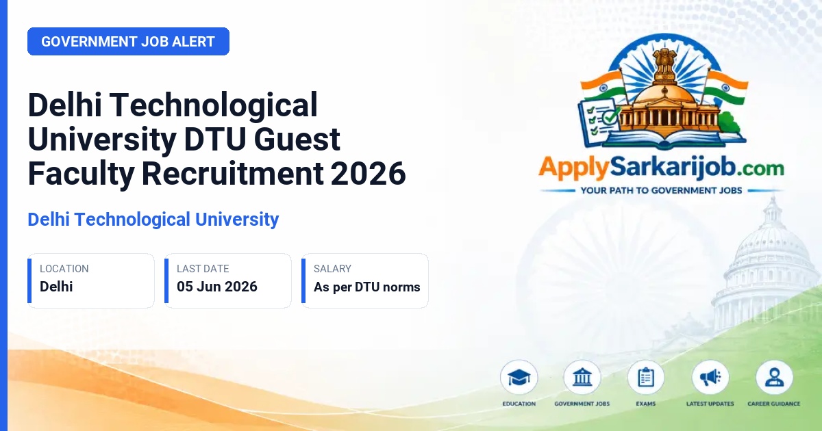 Delhi Technological University - Guest Faculty Official Notification Poster & Schedule