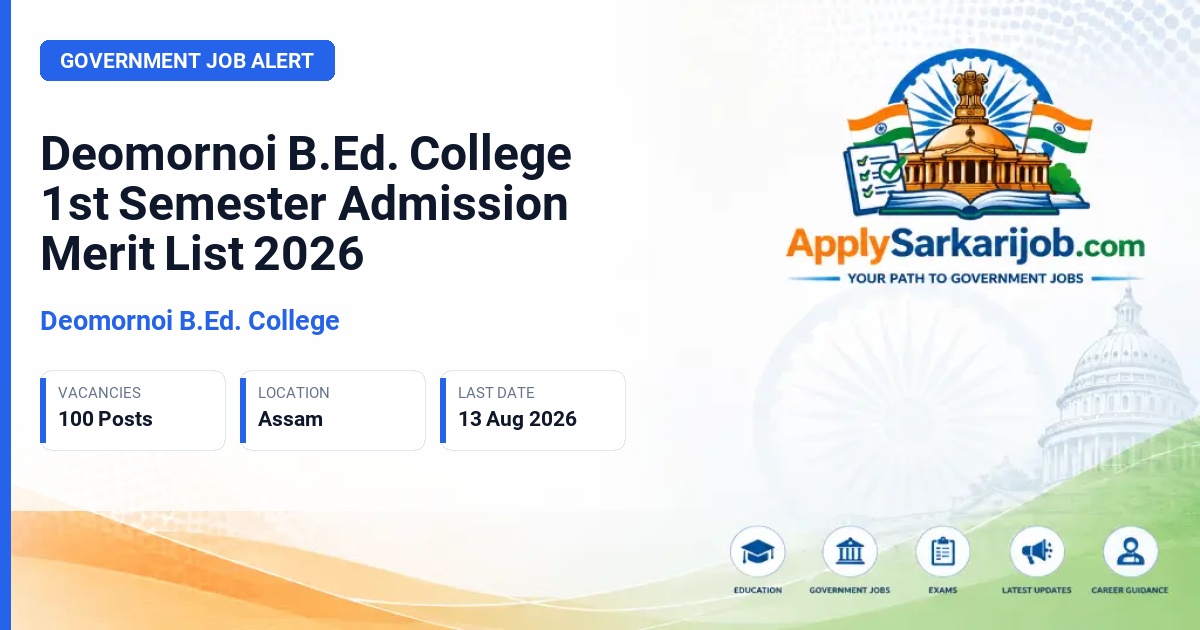 Deomornoi B.Ed. College - B.Ed. 1st Semester Student Official Notification Poster & Schedule