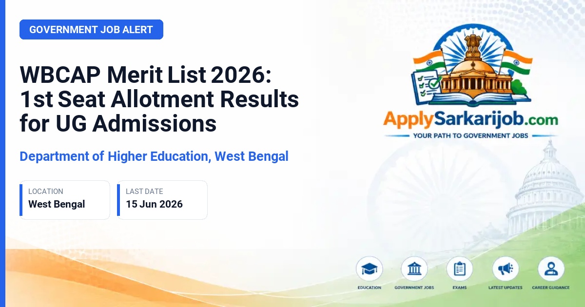 West Bengal Department of Higher Education - Undergraduate (UG) Admissions Official Notification Poster & Schedule
