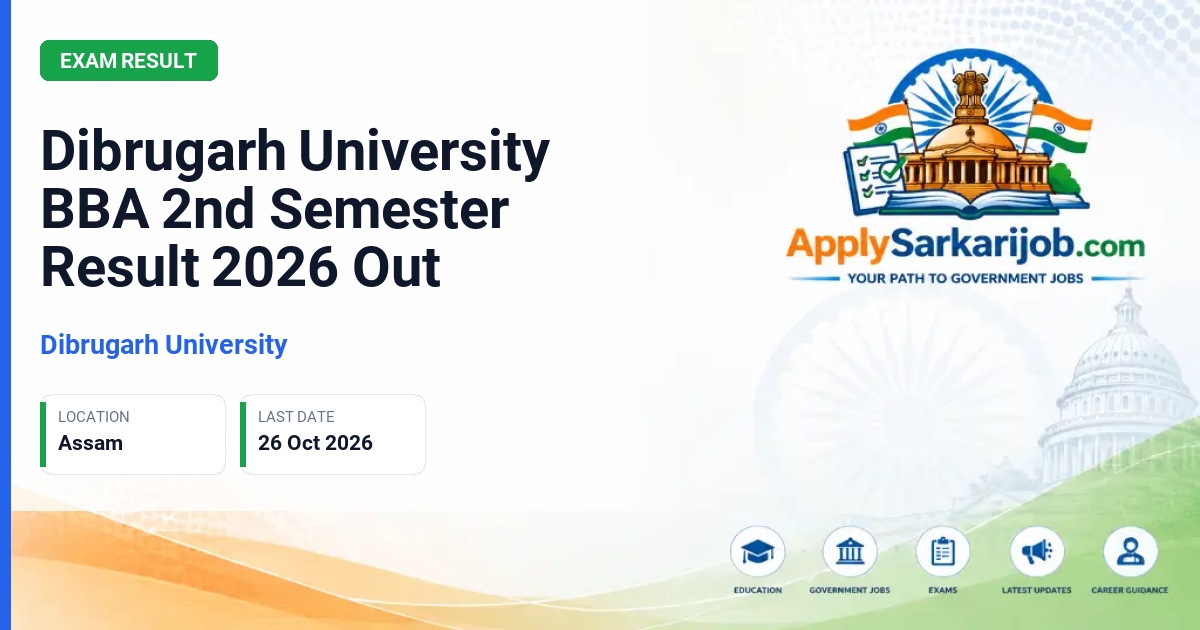 Dibrugarh University - B.B.A. 2nd Semester Examination Official Notification Poster & Schedule