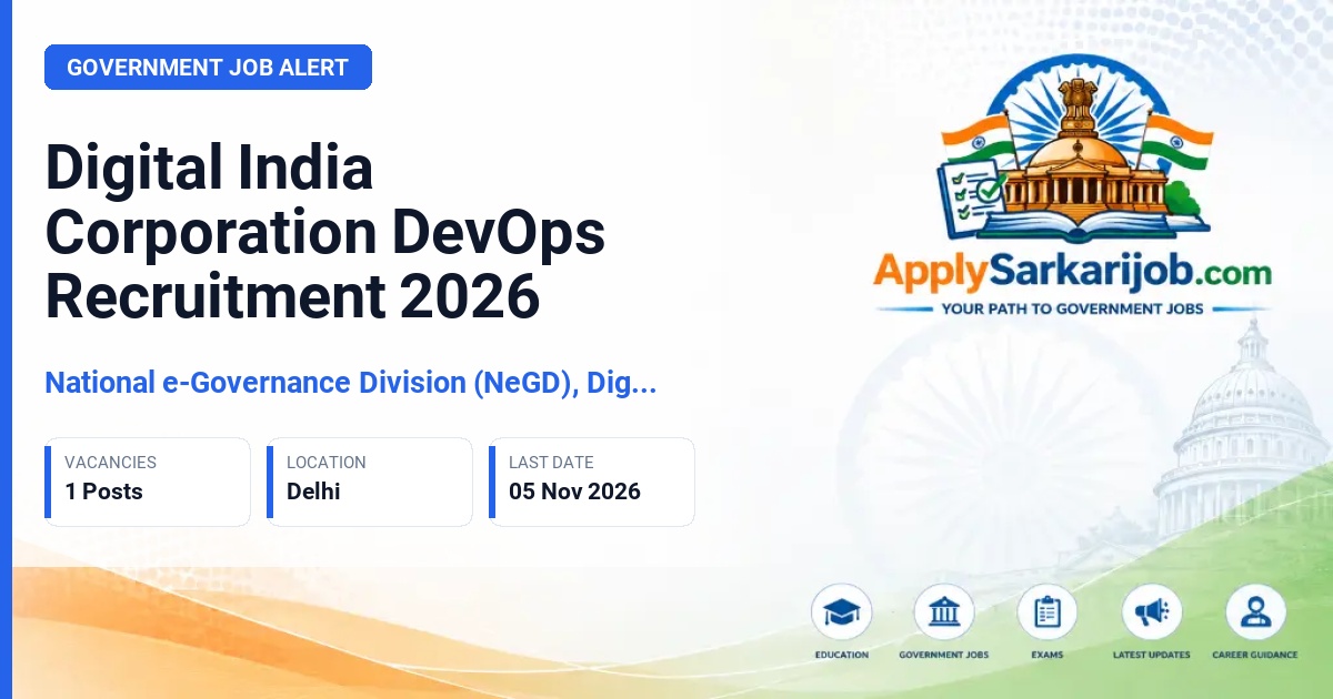 National e-Governance Division (NeGD), Digital India Corporation - DevOps Official Notification Poster & Schedule