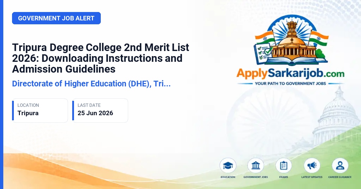 Directorate of Higher Education (DHE), Tripura - Undergraduate Admissions 2026 Official Notification Poster & Schedule