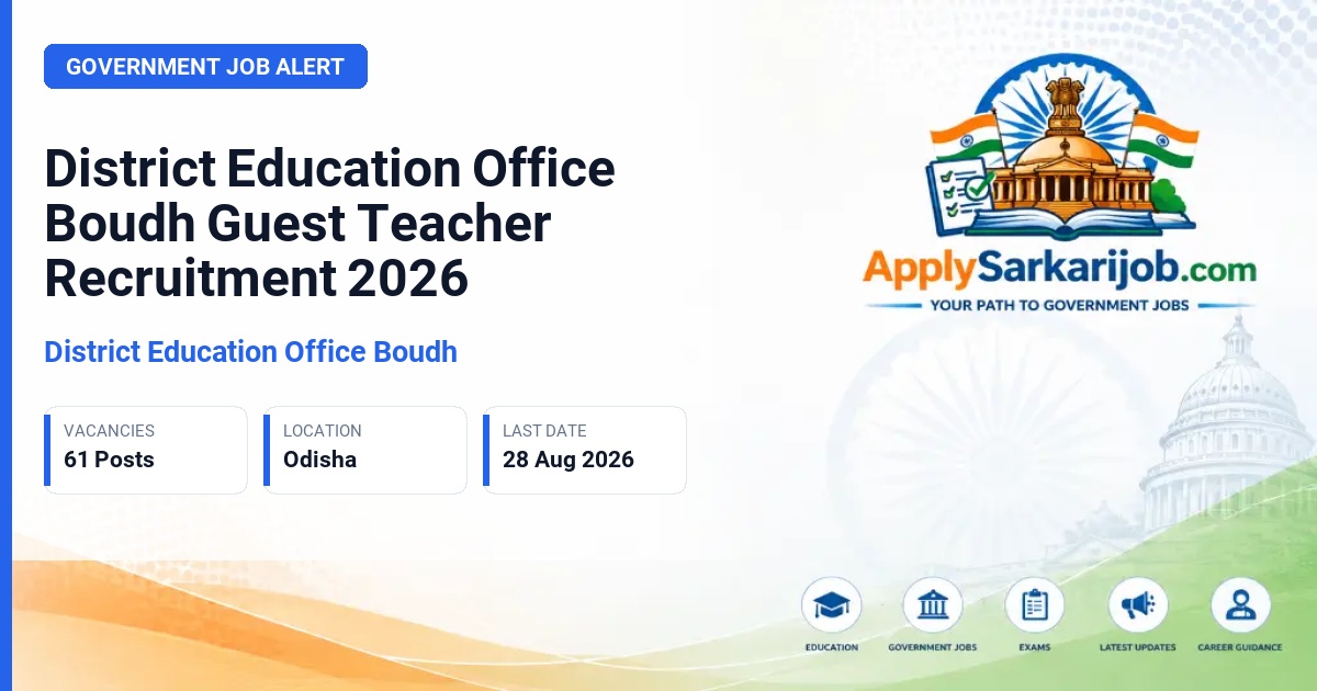Uma UG Higher Secondary School, Boudh - Guest Teacher Official Notification Poster & Schedule