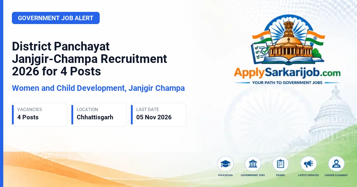 Women and Child Development, Janjgir Champa - Computer Programmer and Accountant Official Notification Poster & Schedule