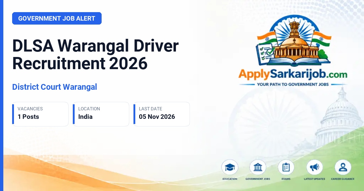 District Court Warangal - Driver Official Notification Poster & Schedule