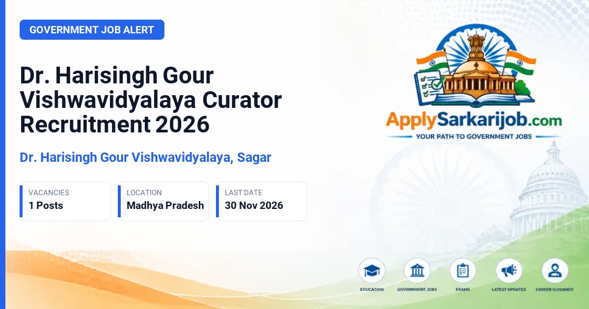 Dr. Harisingh Gour Vishwavidyalaya, Sagar - Curator Official Notification Poster & Schedule