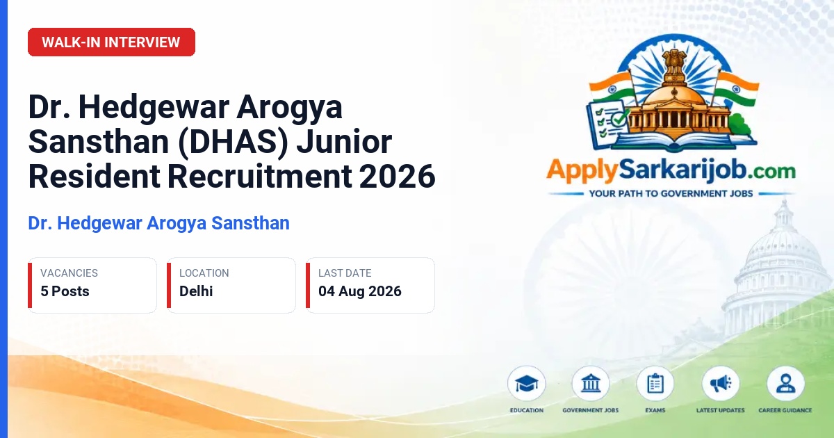 Guru Gobind Singh Government Hospital (GGSGH) - Junior Resident Official Notification Poster & Schedule