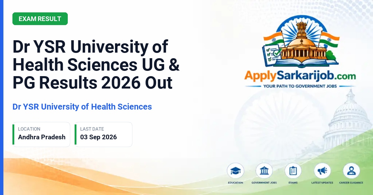 Dr YSR University of Health Sciences - UG & PG Examinations Official Notification Poster & Schedule