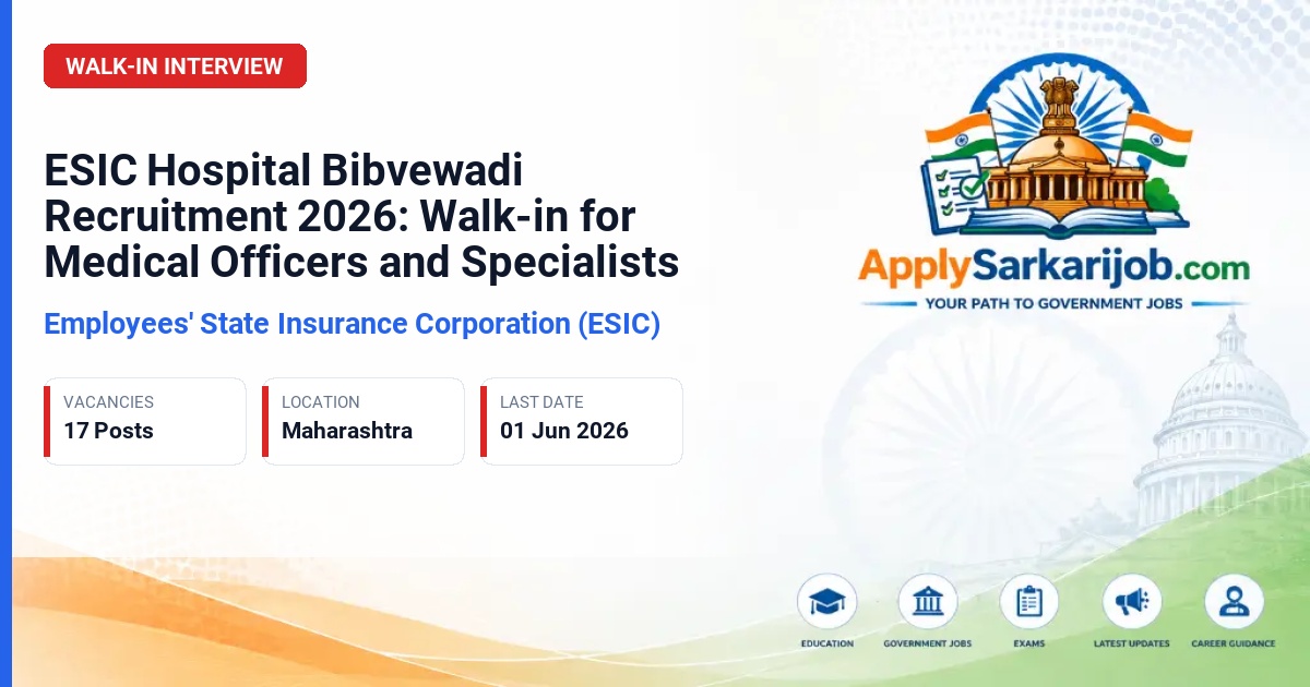Employees' State Insurance Corporation (ESIC) - Senior Resident, Specialist, Medical Officer Official Notification Poster & Schedule