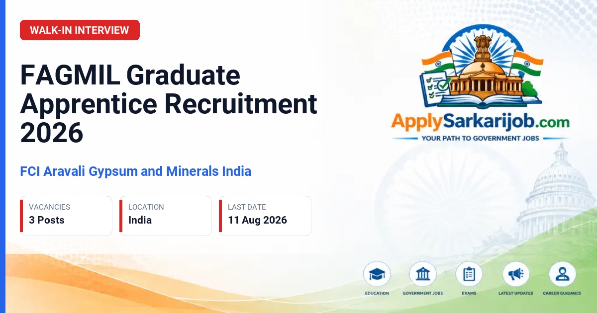 FCI Aravali Gypsum and Minerals India Limited - Graduate Apprentice Official Notification Poster & Schedule