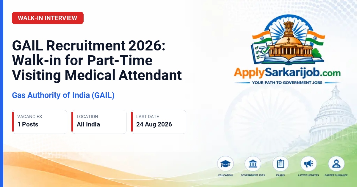 Gas Authority of India (GAIL) - Part-Time Visiting Authorised Medical Attendant Official Notification Poster & Schedule