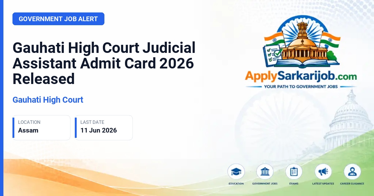 Gauhati High Court - Judicial Assistant Official Notification Poster & Schedule