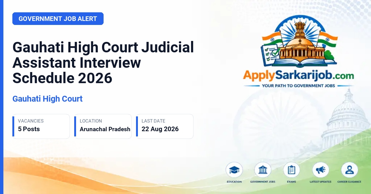 Gauhati High Court - Judicial Assistant Official Notification Poster & Schedule