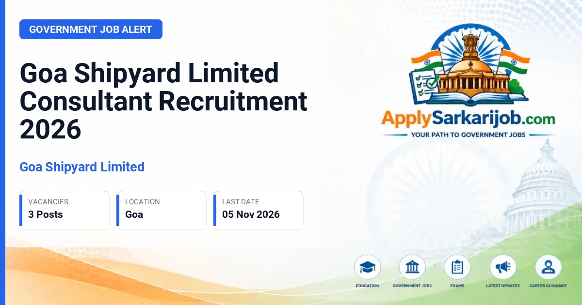 Goa Shipyard Limited - Consultant Official Notification Poster & Schedule