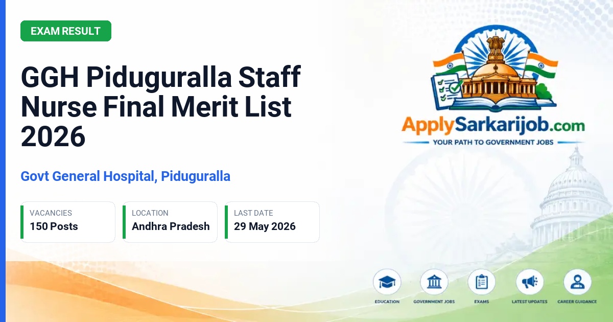 Health Medical and Family Welfare Department (HMFW) Guntur - Staff Nurse Official Notification Poster & Schedule
