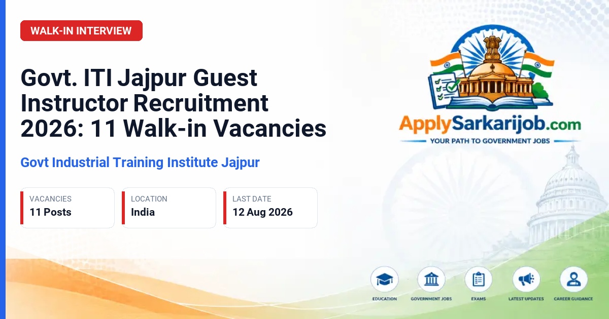 Zilla Swasthya Samiti Jajpur - Guest Instructor Official Notification Poster & Schedule