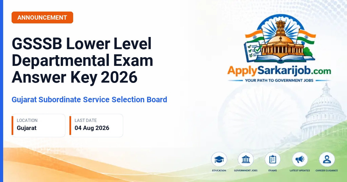 Gujarat Subordinate Service Selection Board (GSSSB) - Lower Level Departmental Official Notification Poster & Schedule