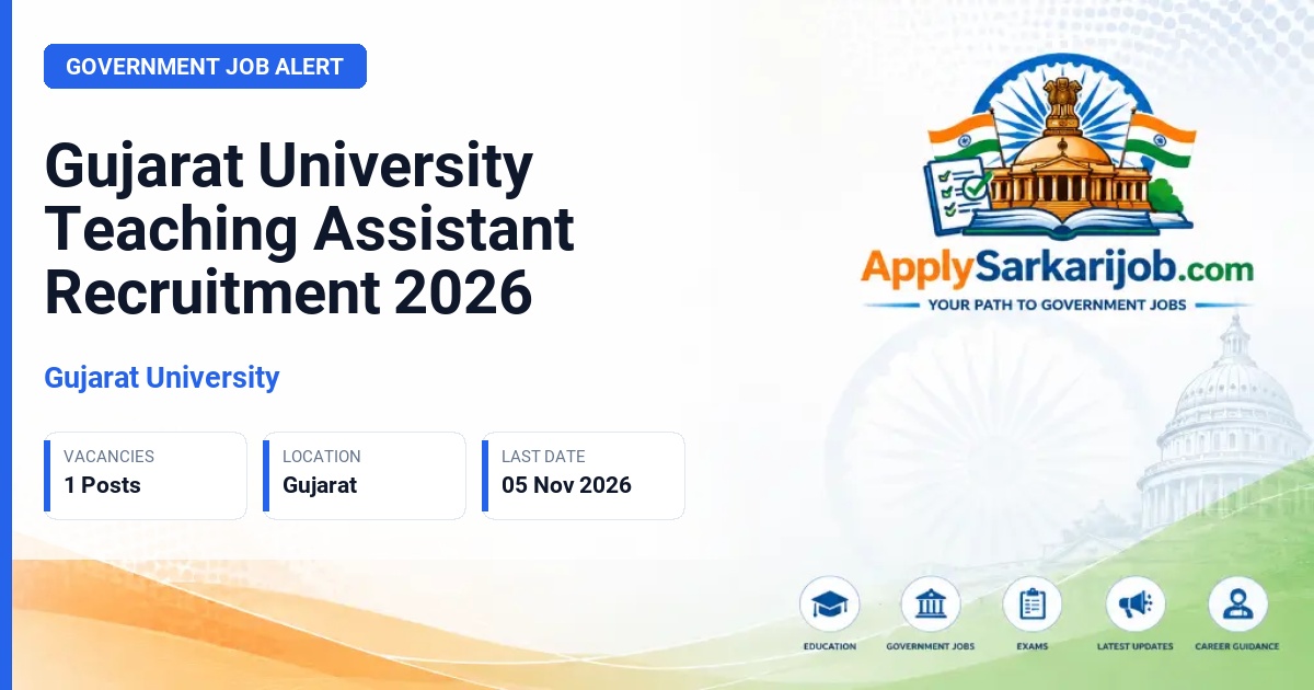 Gujarat University - Teaching Assistant Official Notification Poster & Schedule