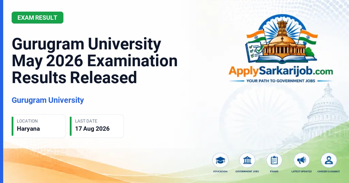 Gurugram University - Gurugram University May 2026 Examination Results Released Official Notification Poster & Schedule