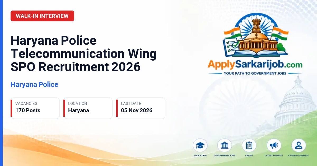 Haryana Police - Special Police Officer (SPO) Official Notification Poster & Schedule