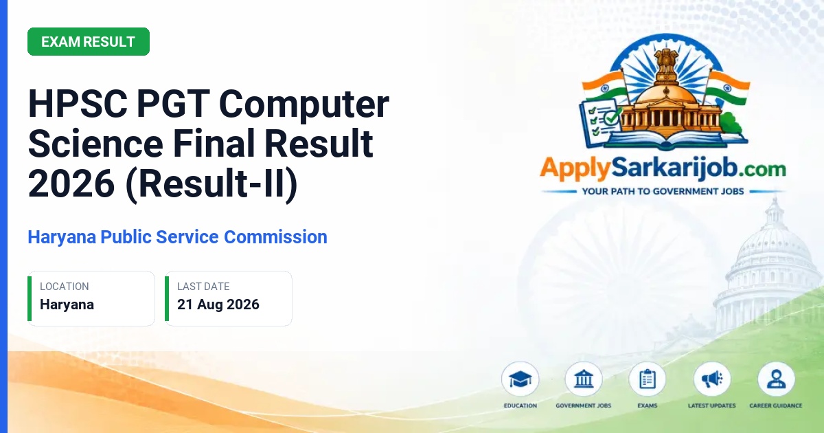 Haryana Public Service Commission (HPSC) - PGT Computer Science Official Notification Poster & Schedule
