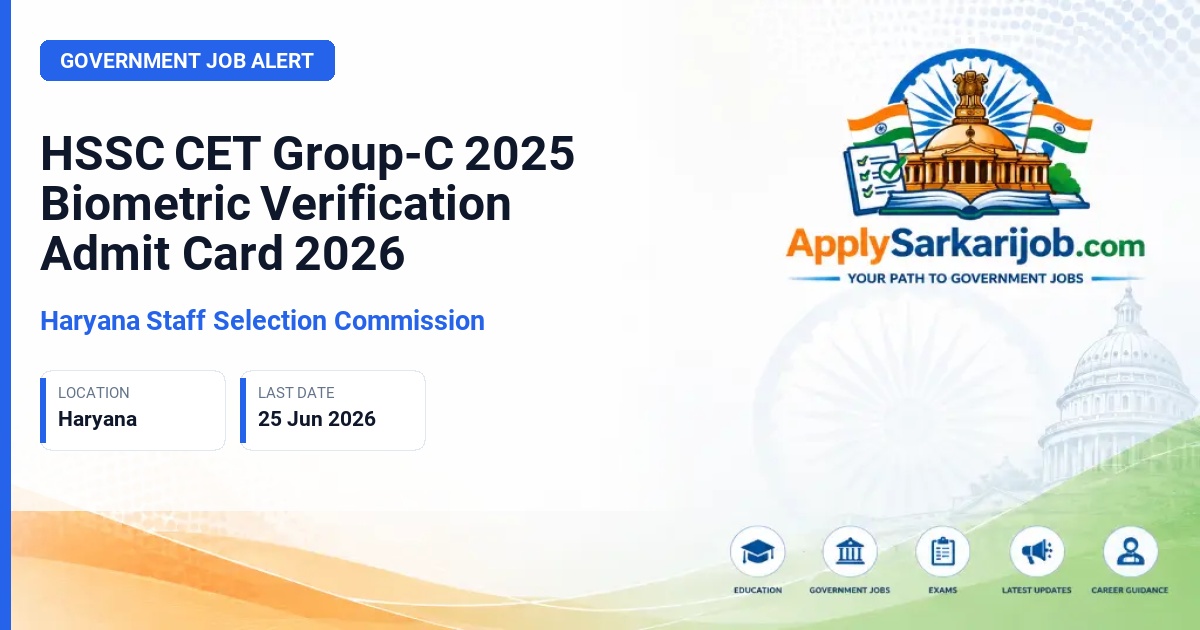 Haryana Staff Selection Commission (HSSC) - Group-C Official Notification Poster & Schedule