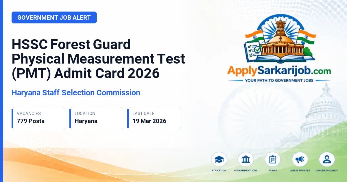 Haryana Staff Selection Commission (HSSC) - Forest Guard Official Notification Poster & Schedule