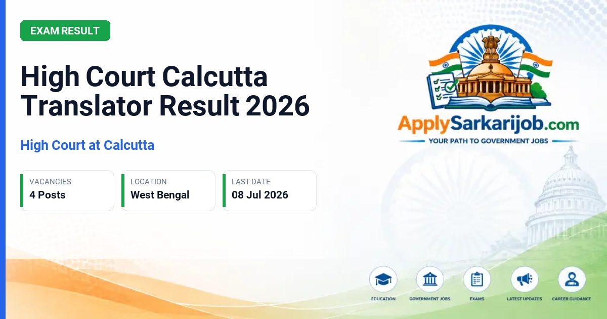 Calcutta High Court - Translator Official Notification Poster & Schedule