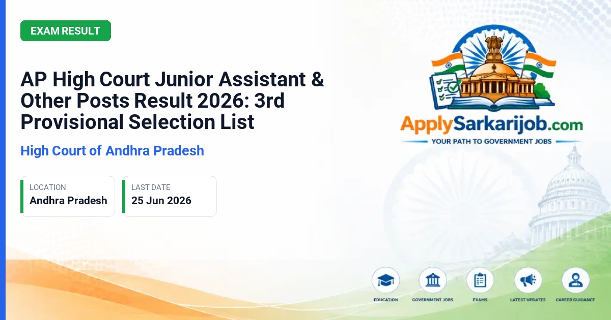 Andhra Pradesh High Court - Junior Assistant, Office Subordinate, Process Server, Examiner, Field Assistant, Record Assistant Official Notification Poster & Schedule
