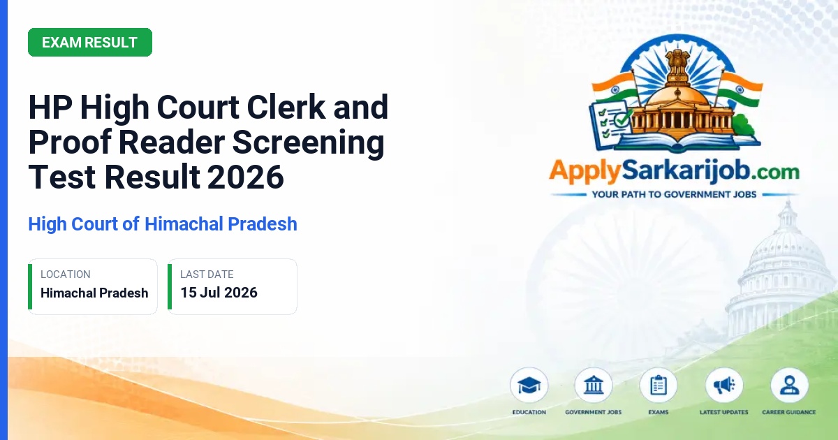 Himachal Pradesh High Court - Clerk and Proof Reader Official Notification Poster & Schedule