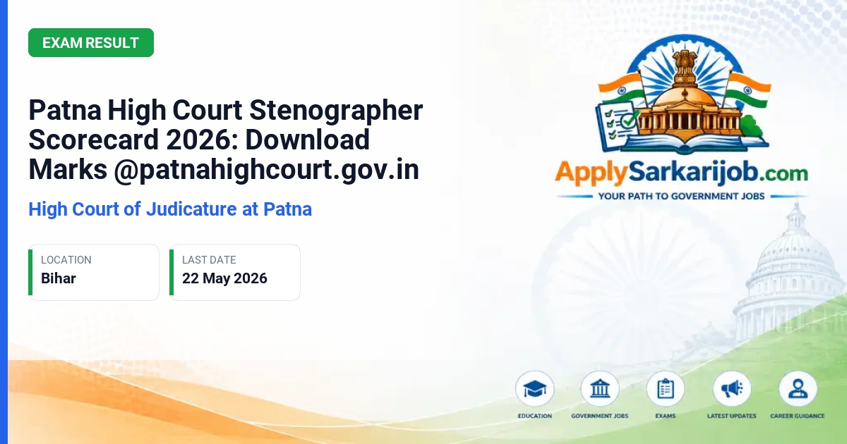 Patna High Court - Stenographer (Group C) Official Notification Poster & Schedule
