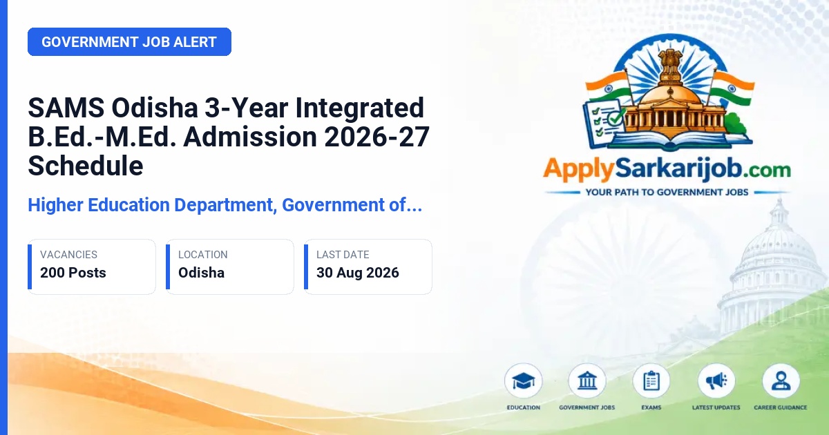 Department of Higher Education, Government of Odisha - 3-Year Integrated B.Ed.-M.Ed. Official Notification Poster & Schedule