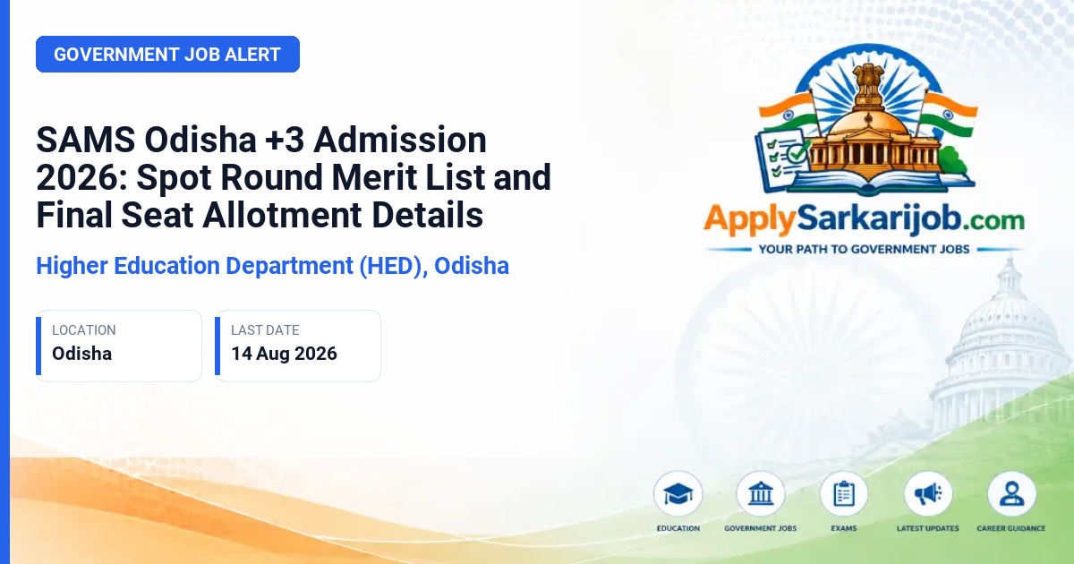 Department of Higher Education, Government of Odisha - Undergraduate (+3) Admission Official Notification Poster & Schedule