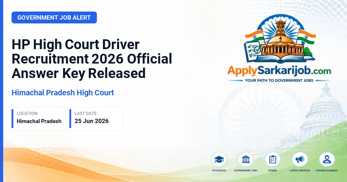 Himachal Pradesh High Court - Driver Official Notification Poster & Schedule