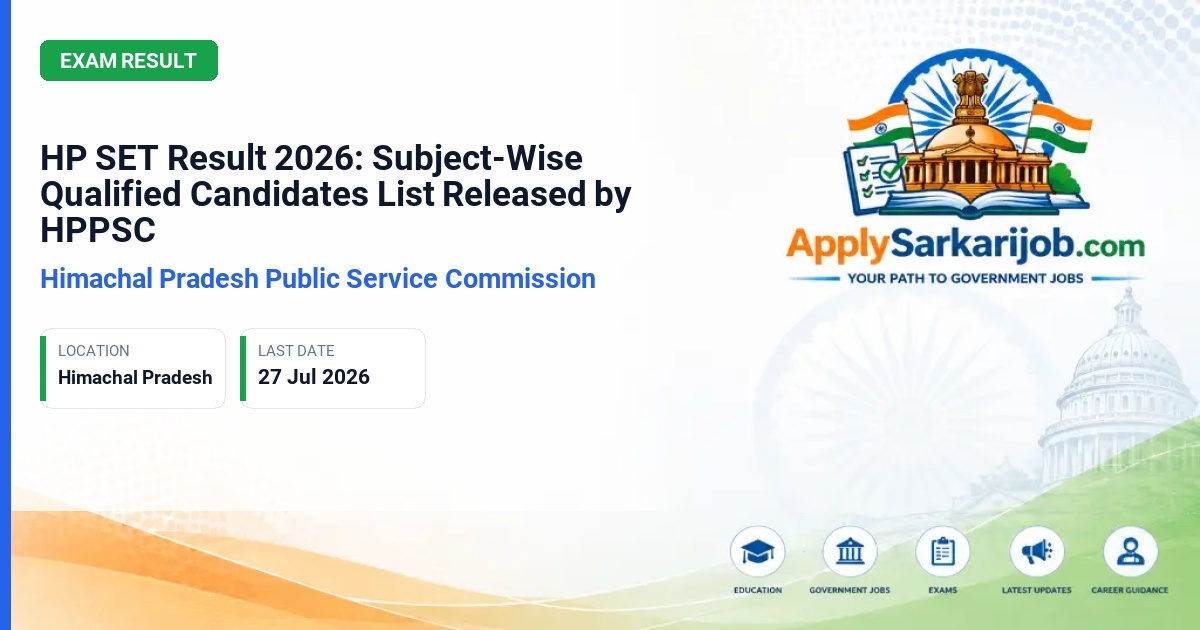 Himachal Pradesh Public Service Commission (HPPSC) - State Eligibility Test (SET) 2026 Official Notification Poster & Schedule