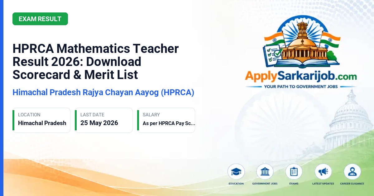 Himachal Pradesh Rajya Chayan Aayog (HPRCA) - Mathematics Teacher Official Notification Poster & Schedule