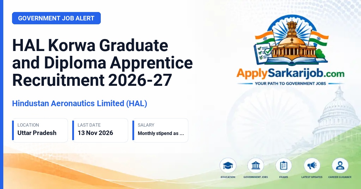 Hindustan Aeronautics Limited (HAL) - Graduate and Diploma Apprentice Official Notification Poster & Schedule