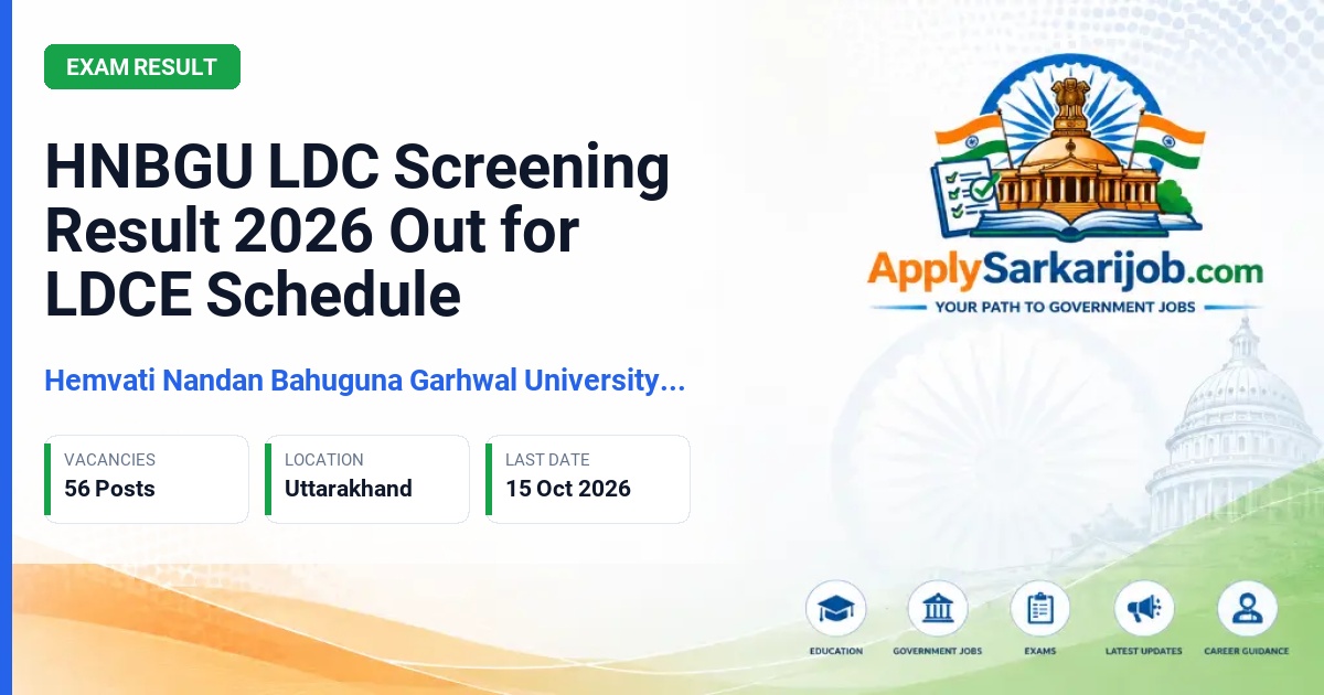 Hemvati Nandan Bahuguna Garhwal University (HNBGU) - Lower Division Clerk (LDC) Official Notification Poster & Schedule