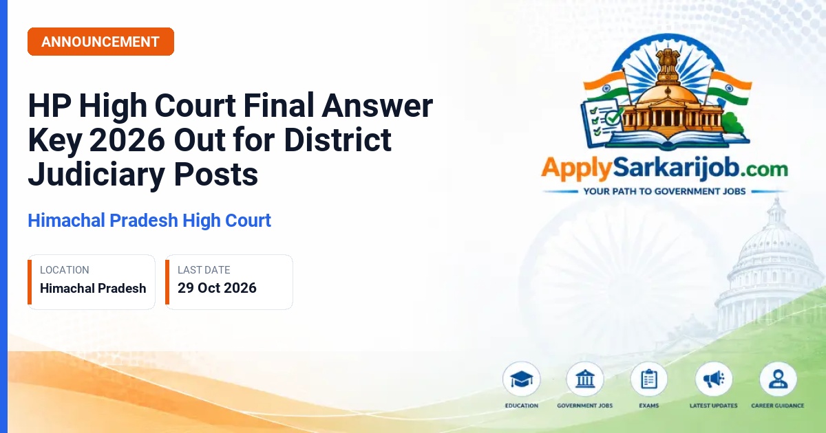 Himachal Pradesh High Court - District Judiciary Posts Official Notification Poster & Schedule
