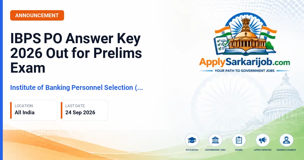 Institute of Banking Personnel Selection (IBPS) - PO/MT Prelims Official Notification Poster & Schedule