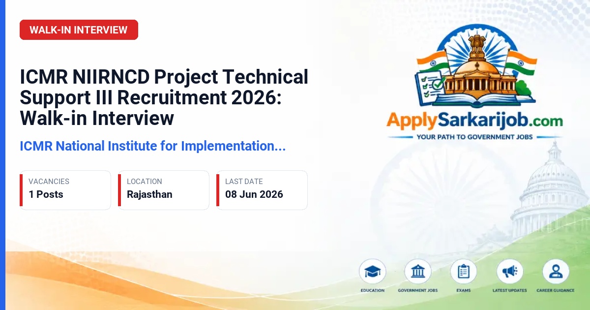 ICMR - National Institute of Health Research - Project Technical Support III Official Notification Poster & Schedule