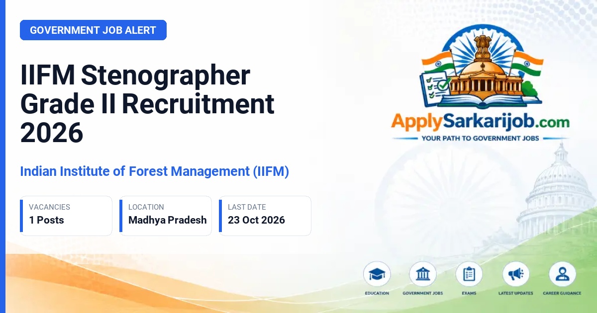 Indian Institute of Forest Management (IIFM) - Stenographer Grade II Official Notification Poster & Schedule