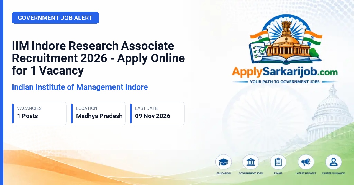 Indian Institute of Management Indore - Research Associate Official Notification Poster & Schedule