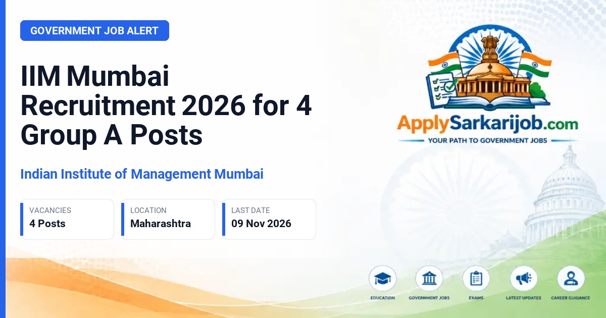 Indian Institute of Management Mumbai - Group A Posts Official Notification Poster & Schedule