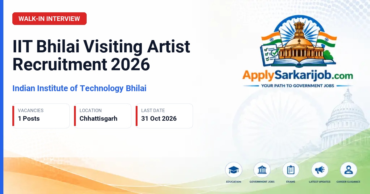 Indian Institute of Technology Bhilai - Visiting Artist Official Notification Poster & Schedule