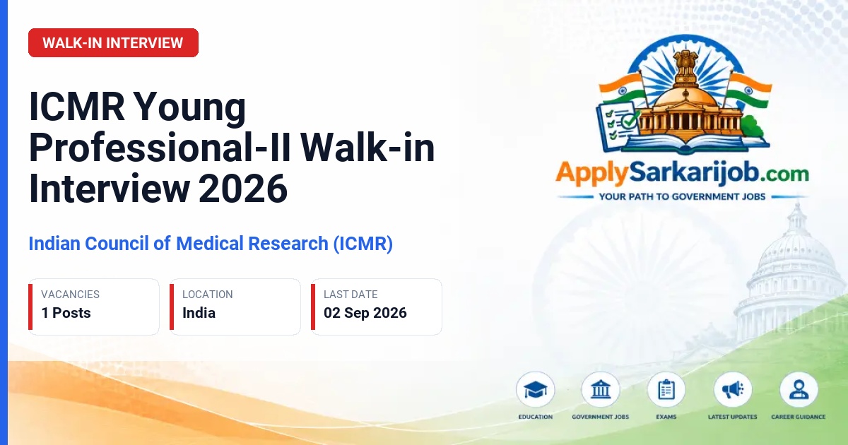 Indian Council of Medical Research - Young Professional-II Official Notification Poster & Schedule