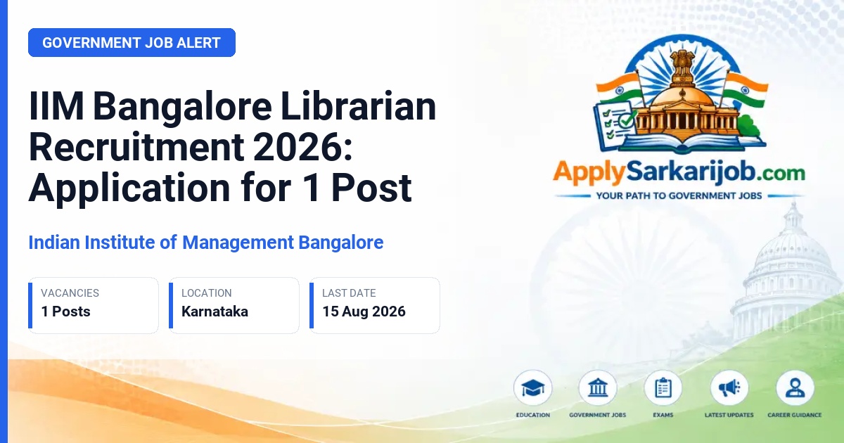Indian Institute of Management Bangalore - Librarian Official Notification Poster & Schedule