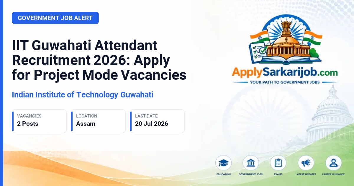 Indian Institute of Technology Guwahati (IIT Guwahati) - Attendant (Project Mode) Official Notification Poster & Schedule
